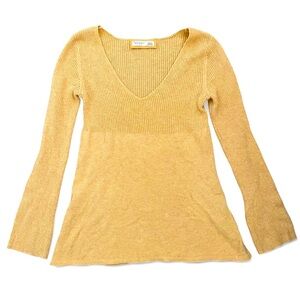 BOGO Vintage Y2K Old Navy Ribbed Babydoll Yellow Sweater Size Medium